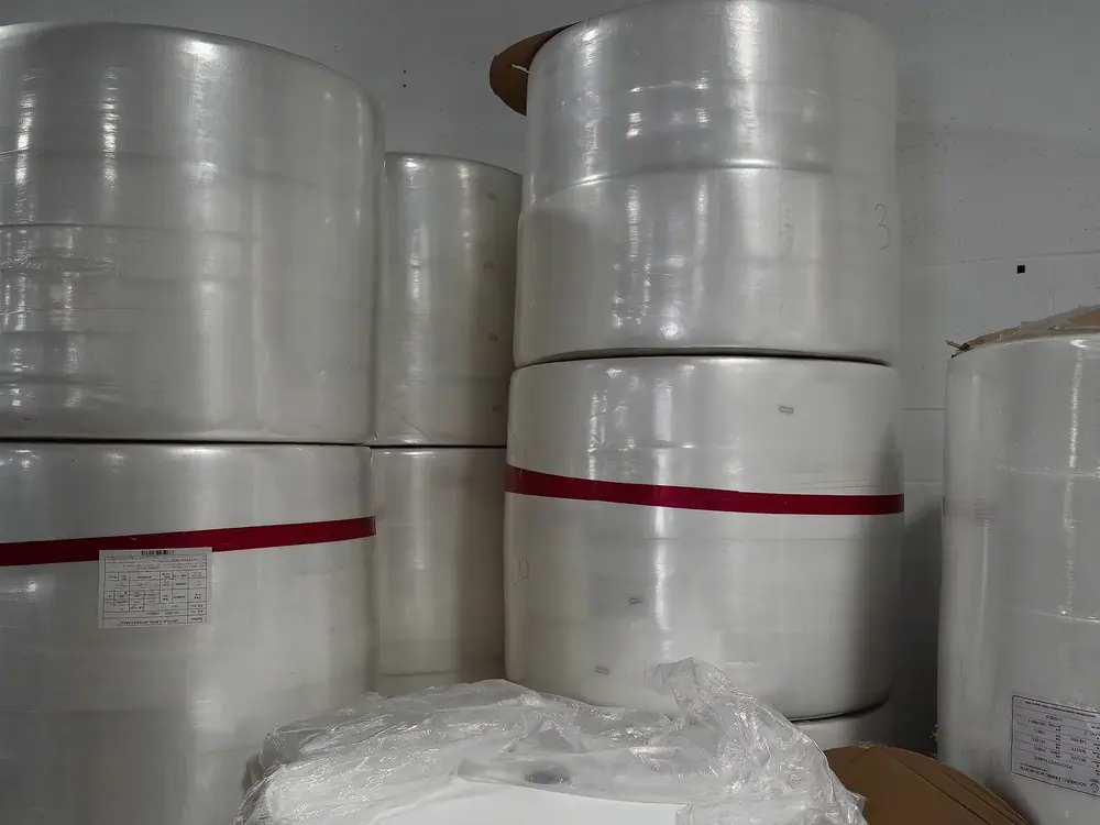 Jumbo nonwoven substrate rolls at the Phoenix Wipes facility