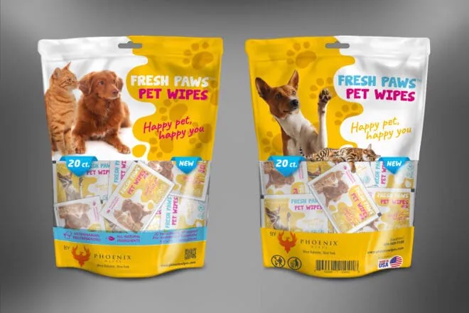 Fresh Paws pet wipes single sachet