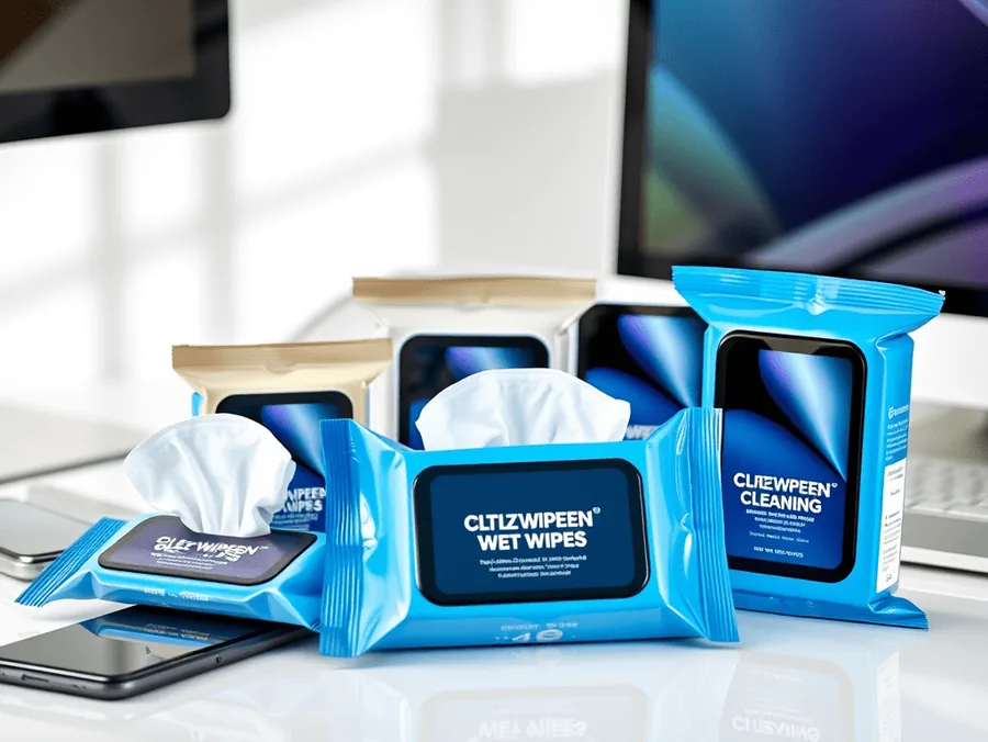 Private label lens and screen cleaning wipes