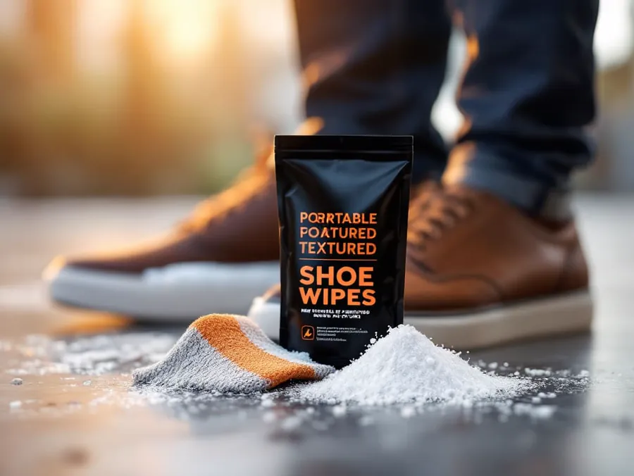 Dual-textured shoe wipes private label