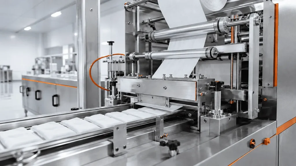 Wet wipes manufacturing line at the Phoenix Wipes New York facility