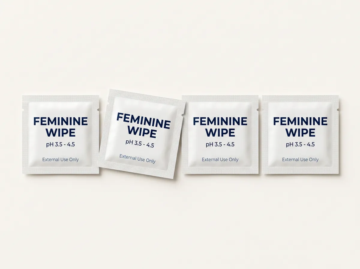 Private label pH-balanced feminine hygiene wipes by Phoenix Wipes