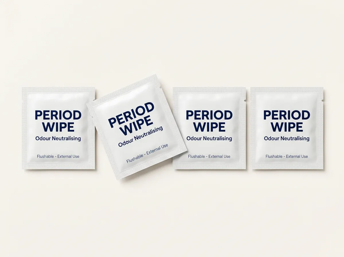 Private label period care and menstrual hygiene wipes by Phoenix Wipes